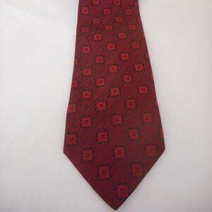 Vintage Wembley Geometric Retro Red Black Mens tie